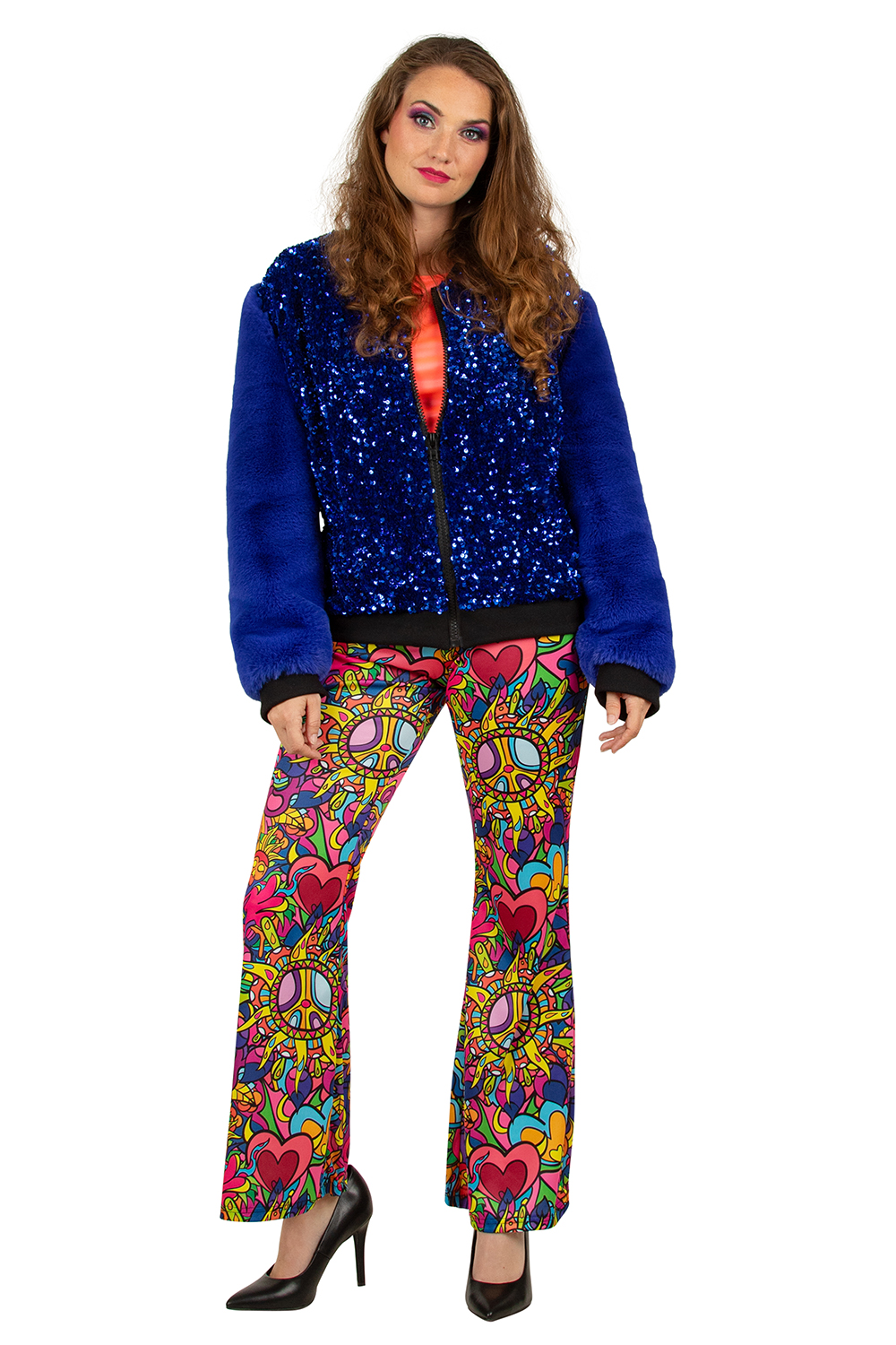 Themafeest Verkleedjasje Pailletten Pluche Blauw 