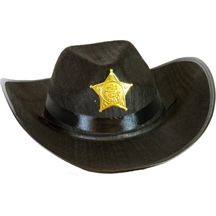 Cowboyhoed Zwart Sheriff kind