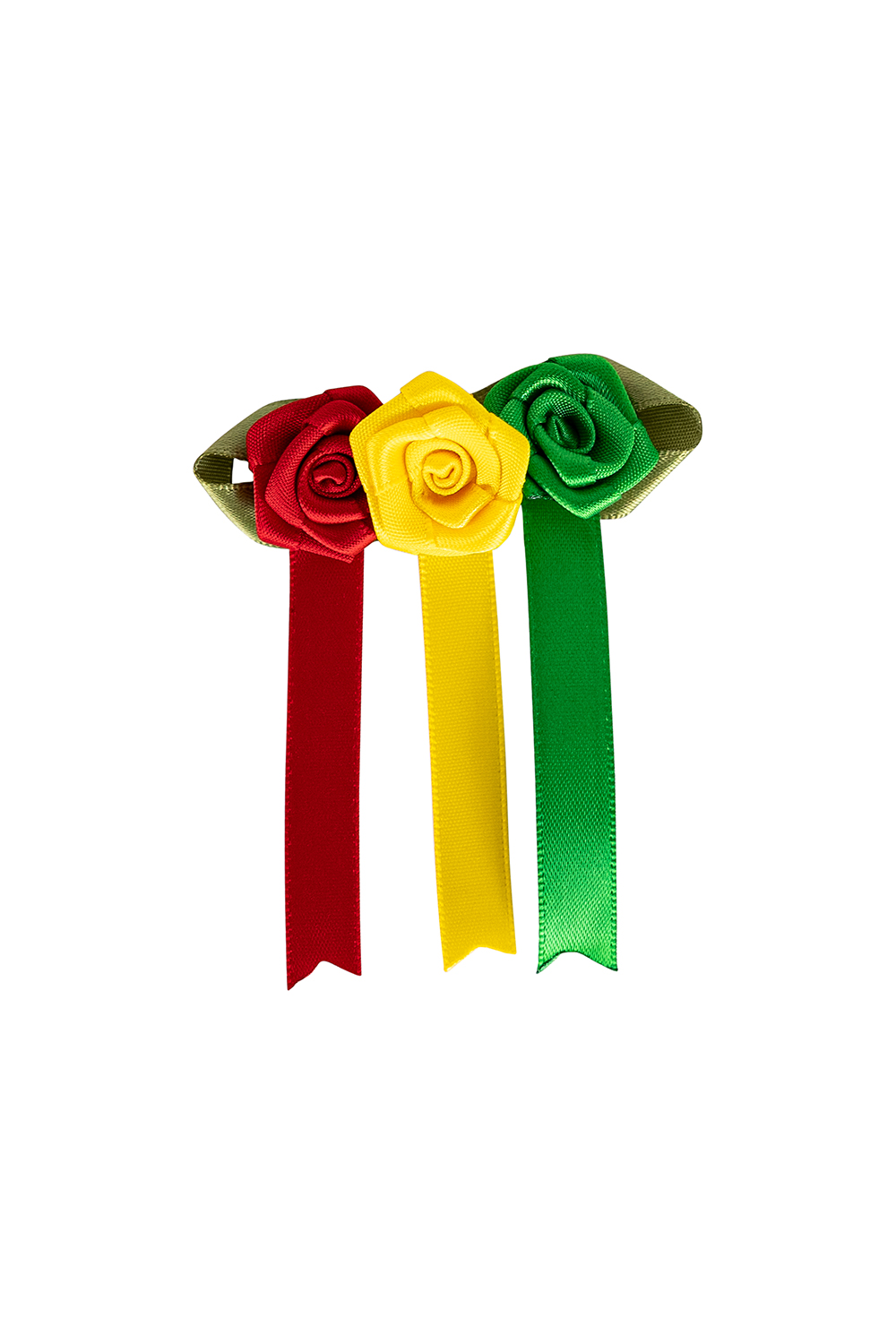 Broche Carnaval Bloem met Lintje Rood-Geel-Groen 
