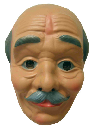 Masker Abraham plastic kaal hoofd met snor