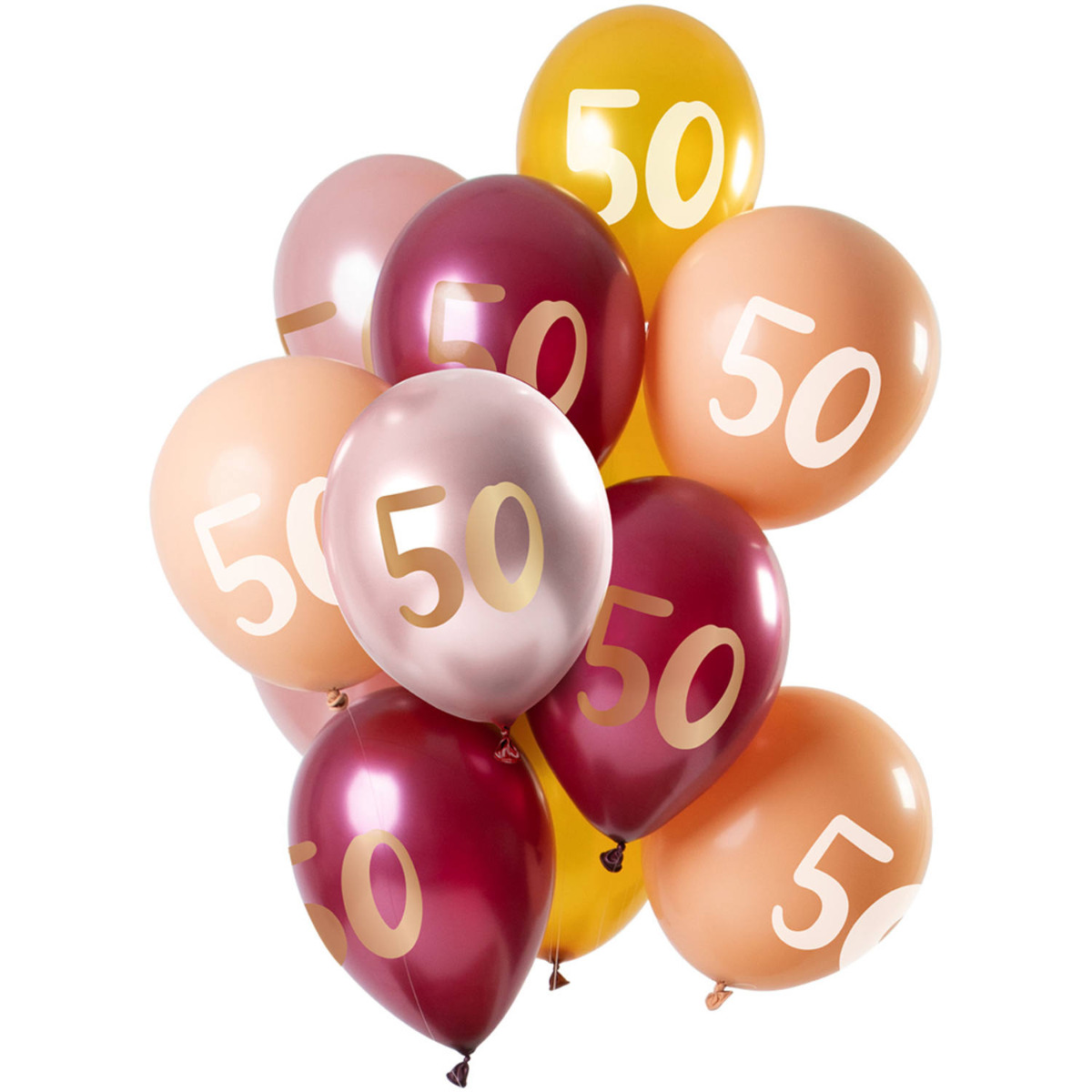 Ballonnen 50 Jaar Roze-Goud 30cm