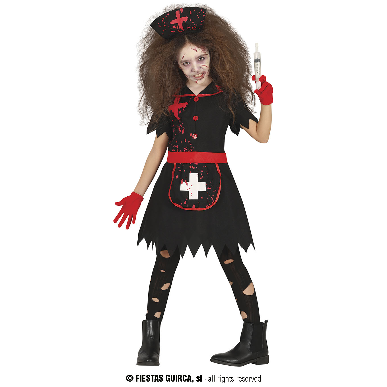 Halloween Verpleegsterspakje Meisjes Dark Nurse 3-delig
