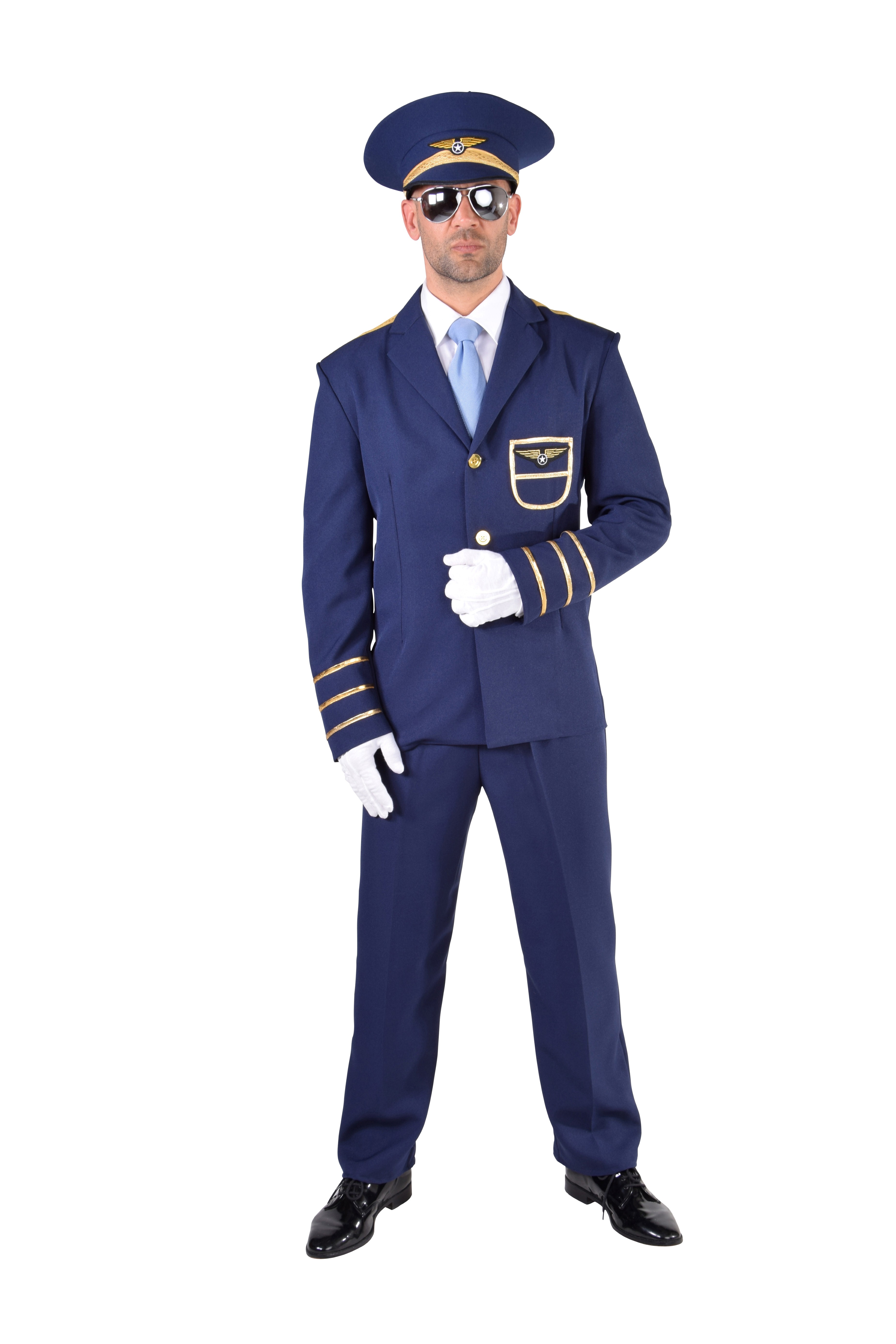 Kostuum Piloot Blauw Budget