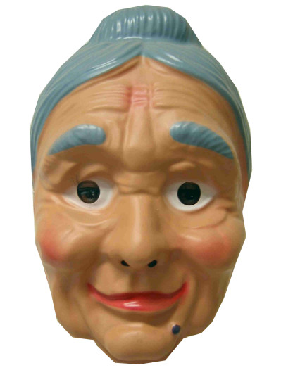 Masker Sarah plastic met grijze knot