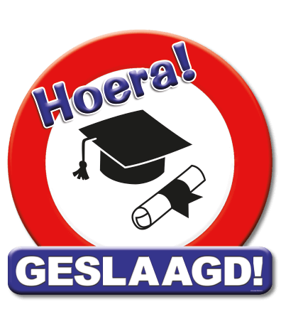 Huldeschild Geslaagd