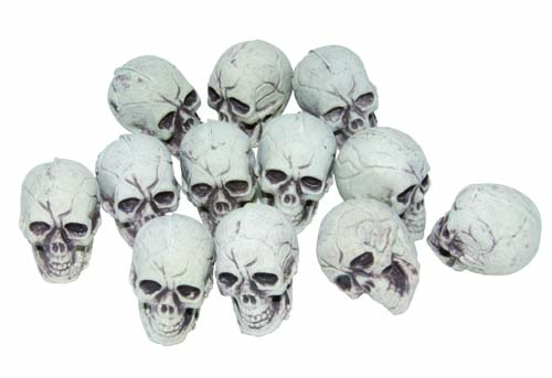 Mini Doodshoofdjes Plastic 12 stuks