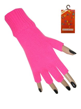 Handschoenen vingerloos fluor pink