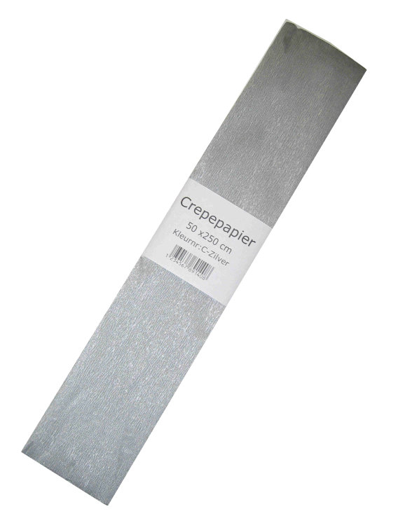 Crepepapier zilver