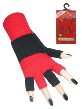 Handschoenen vingerloos zwart/rood