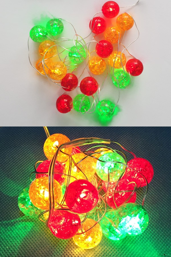 Rood-Geel-Groene Kerstverlichting met Bolletjes