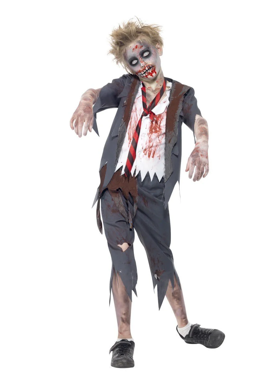 Verkleedpak Zombie School Boy voor kind Maat 144-158 