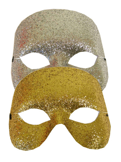 Halfmasker glitterzilver