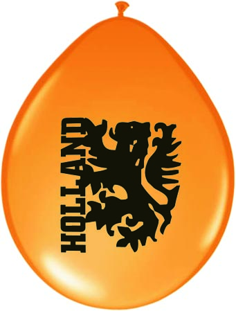 Ballonnen oranje met leeuw 30 cm