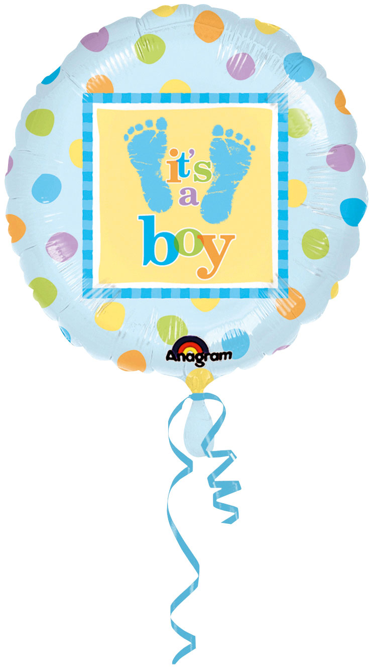 Ballon helium rond It's a boy voetjes