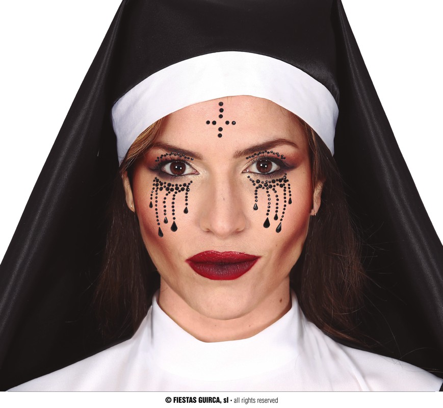 Halloween Gezichtsdecoratie Face Jewel The Nun