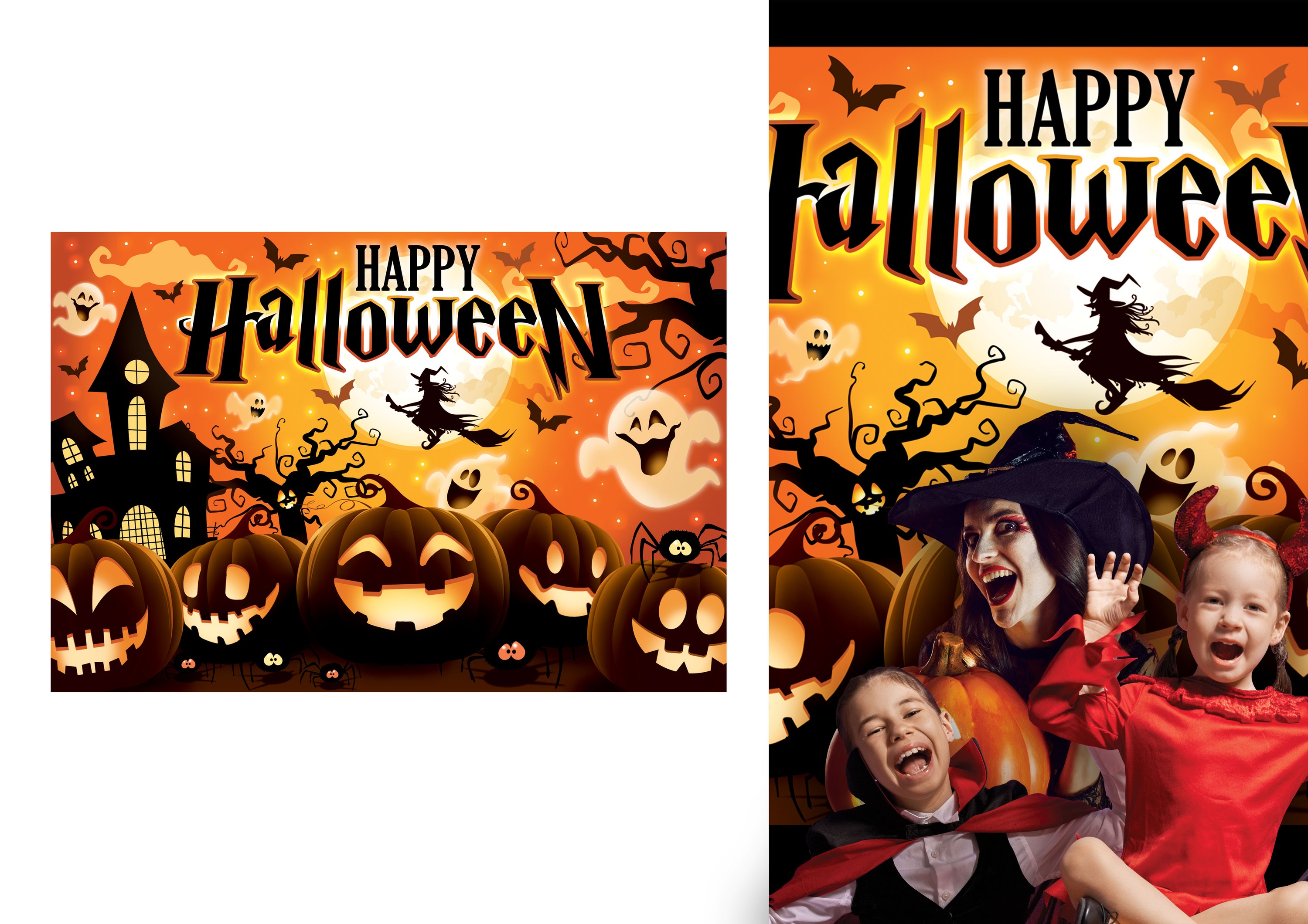 Party Backdrop Happy Halloween 220x150 cm