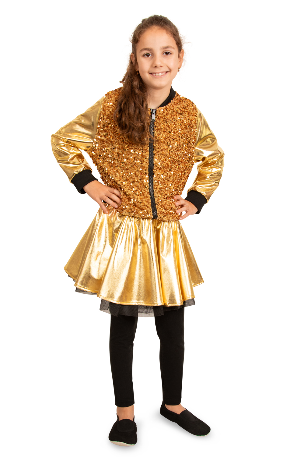 Kids Themafeest Verkleedjasje Pailletten Metallic Goud