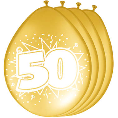 Ballonnen goud met cijfer 50