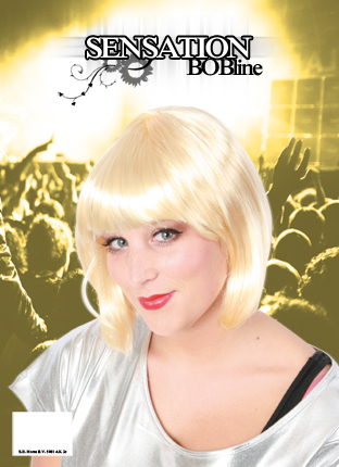 Pruik boblijn blond met pony