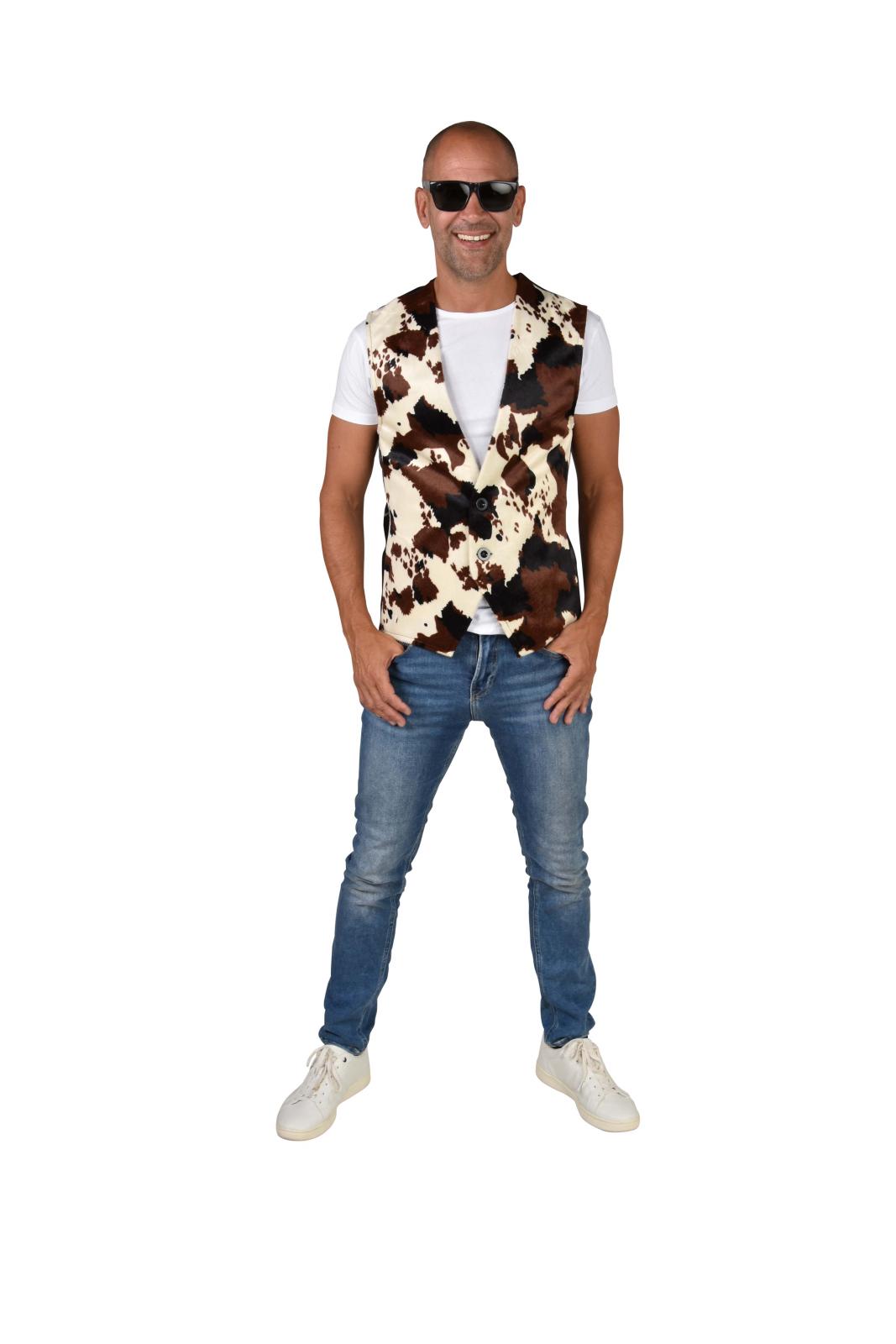 Mannen Cowboy Vest Koeienprint