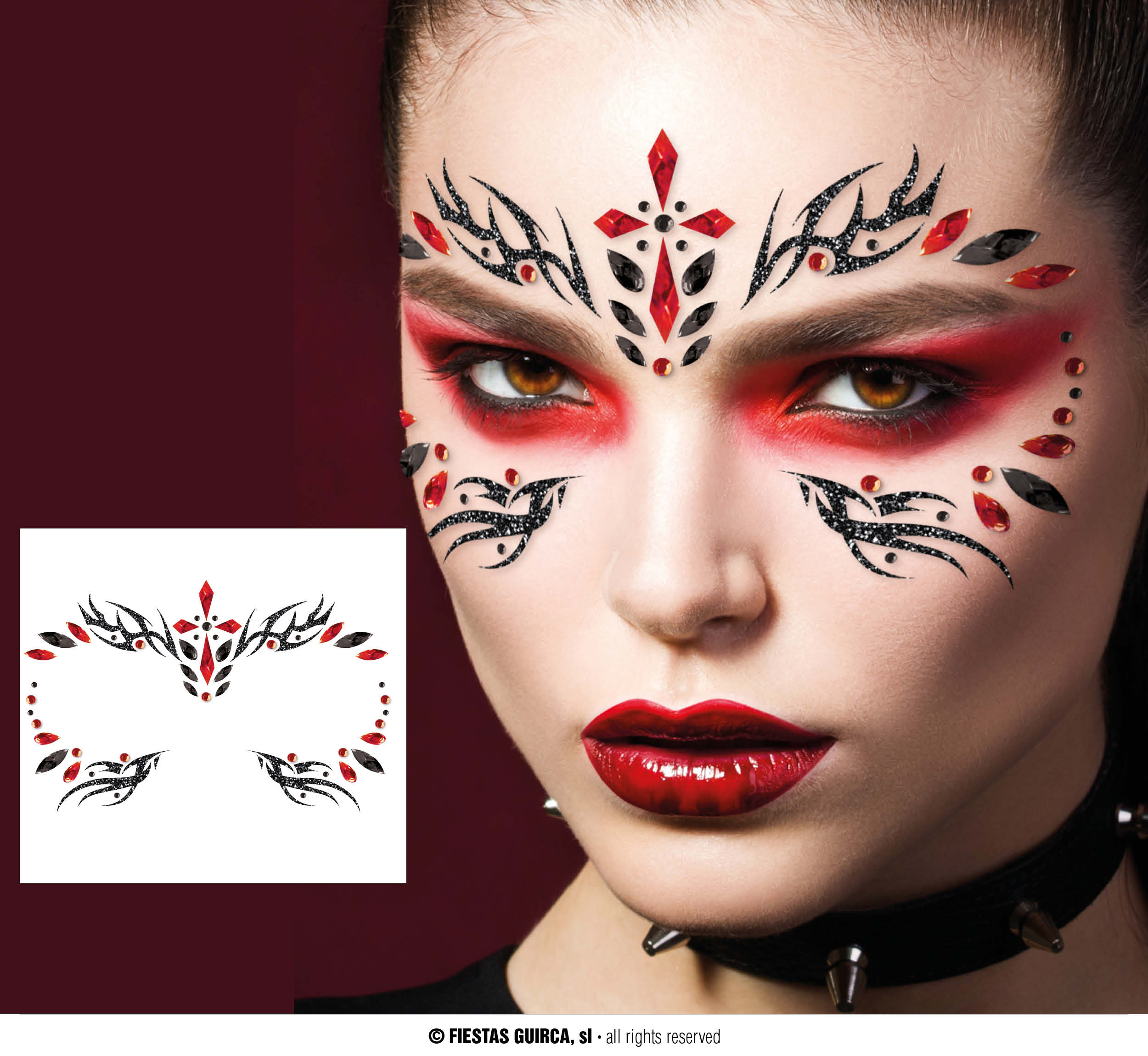 Zelfklevende Halloween Gezichts Steentjes Gothic