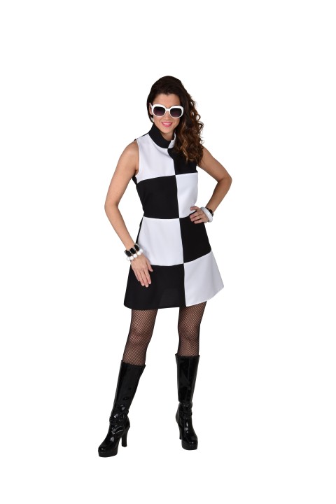 60's Jurk Zwart-Wit