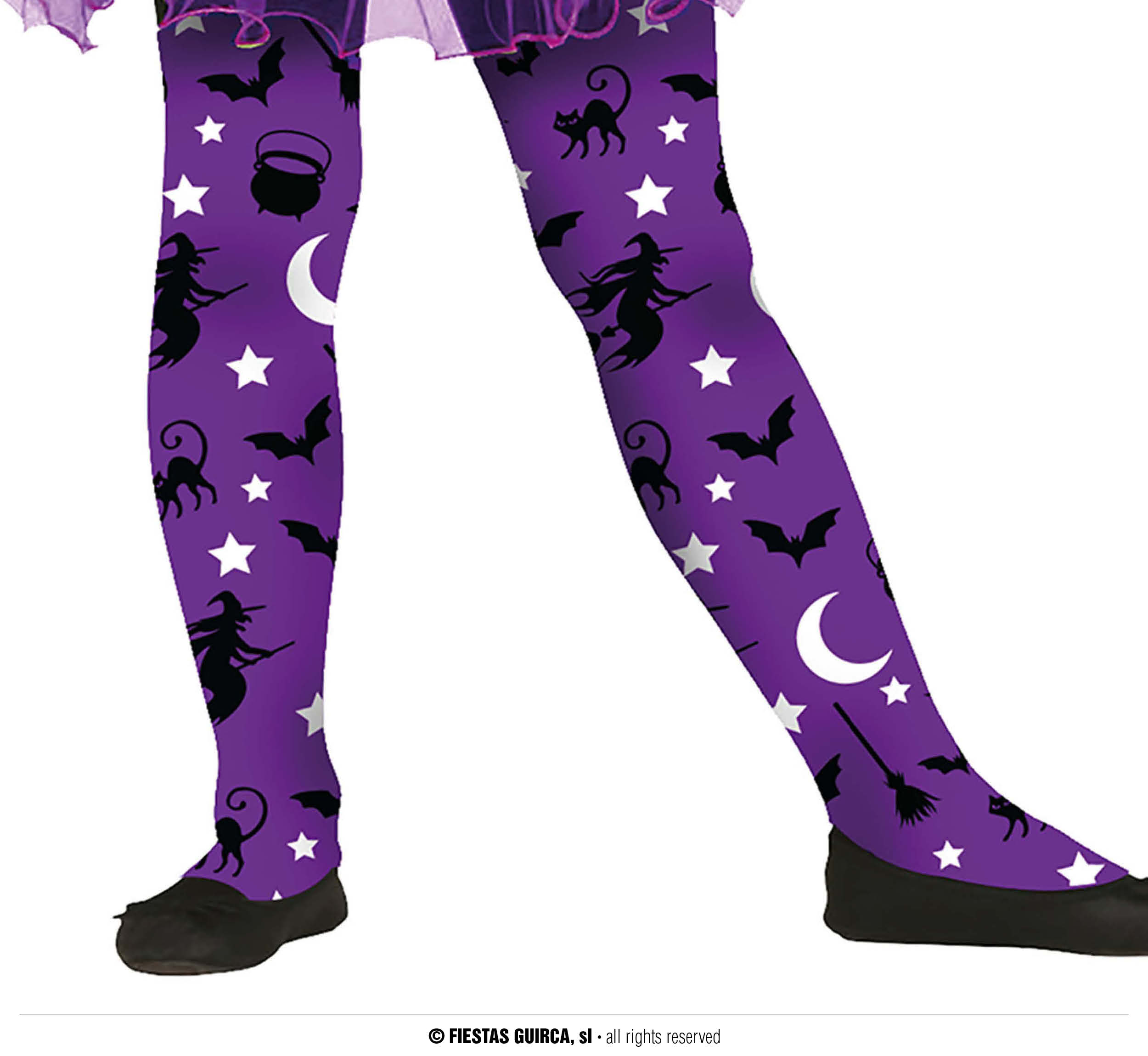 Halloween Kinder Panty Purple Witch Maat 98-116