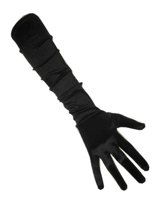 Handschoenen satijn zwart lang 