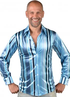 Verkleed Mannenhemd Streep Kobalt