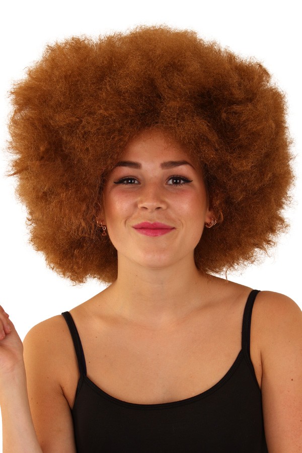 Pruik Afro Bruin