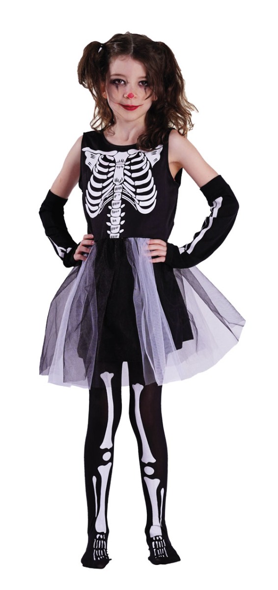 Halloween Meisjes Verkleedpakje Skeleton Girl 3-delig