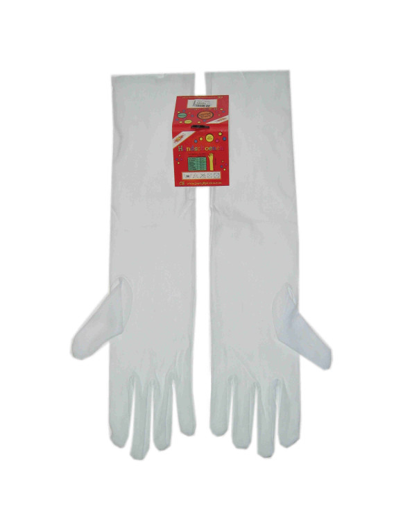 Handschoenen wit stretch luxe nylon 40 cm