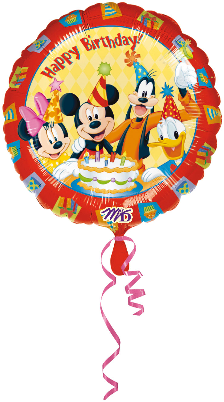 Ballon helium rond Happy birthday Mickey Mouse