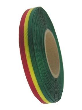 Medaille lint rood/geel/groen 25 meter op rol 10 mm