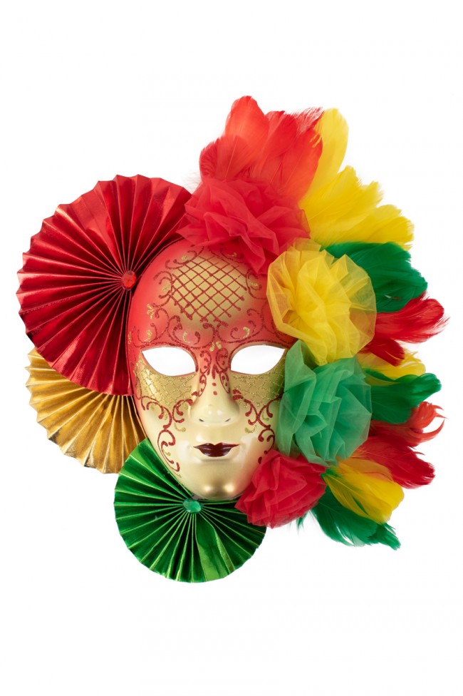 Decoratie Masker Rood-Geel-Groen