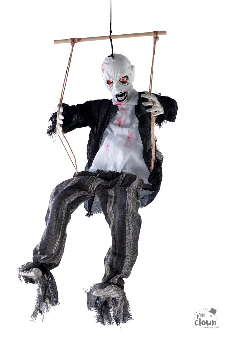 Halloween Schommelende Animatiepop Zombie 80cm