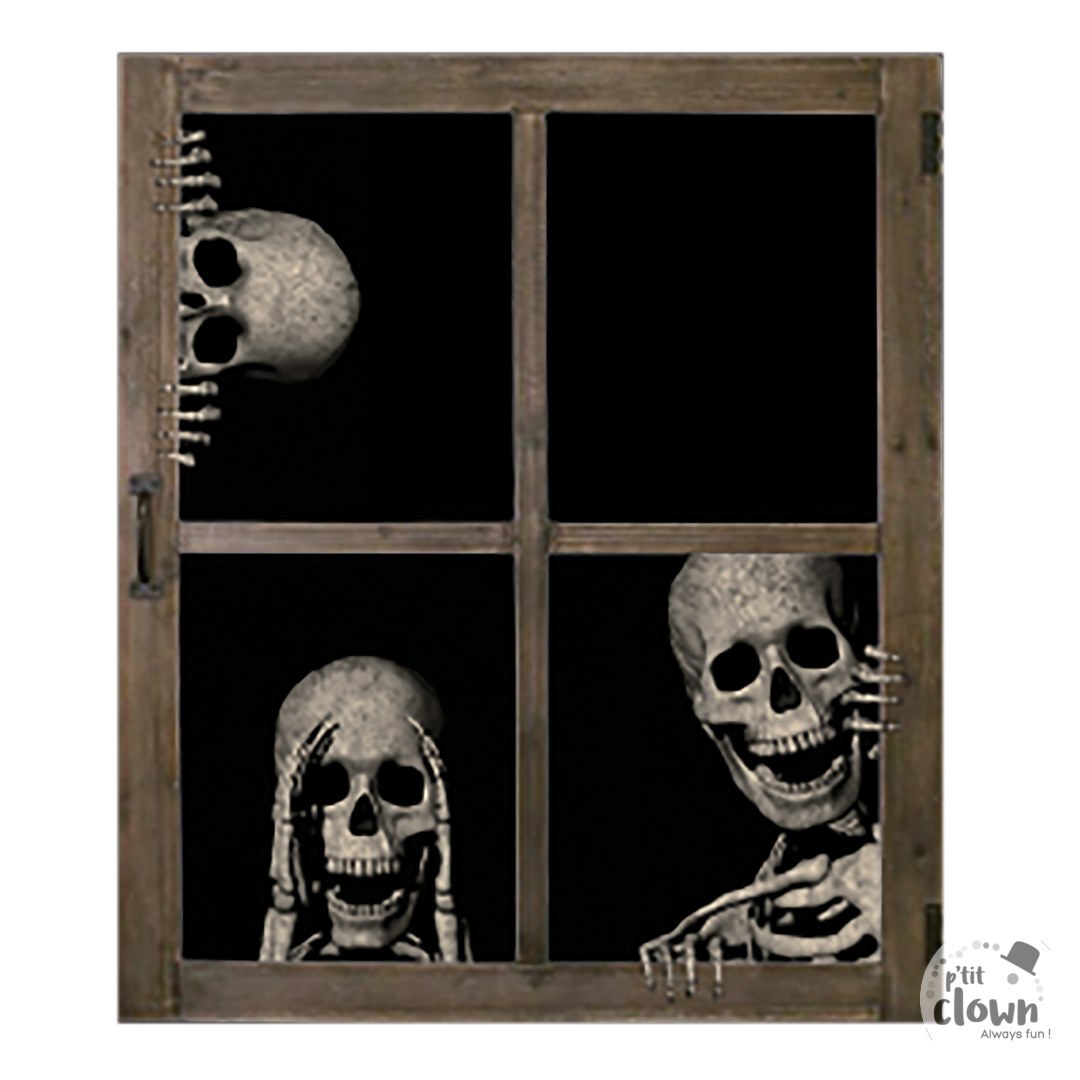 Halloween Stickers Spooky Skulls 40 cm 3 stuks