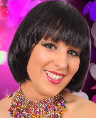 Pruik boblijn zwart met pony