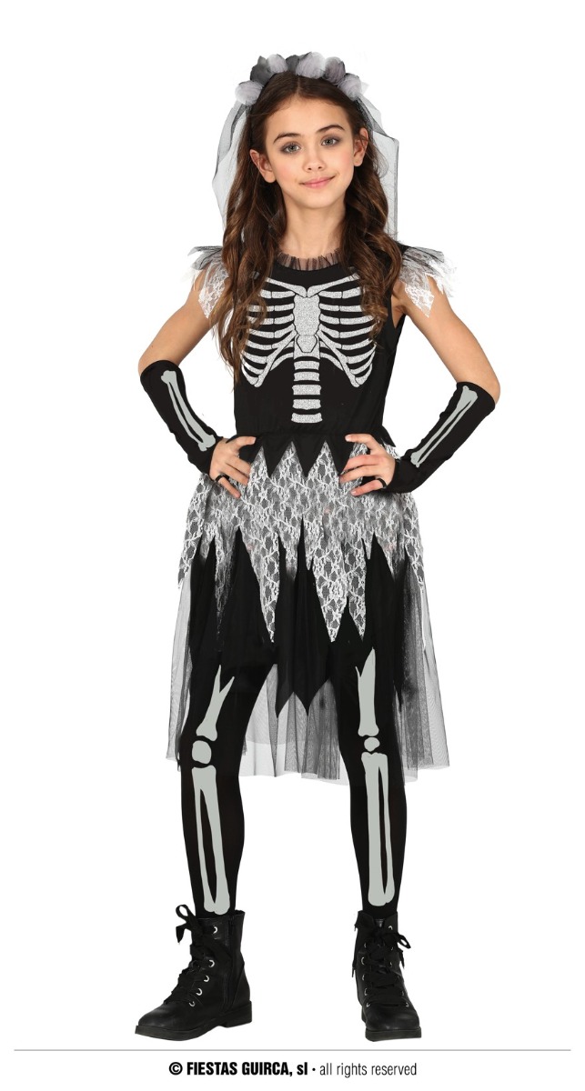 Halloween Meisjes Verkleedjurkje Skeleton Girl