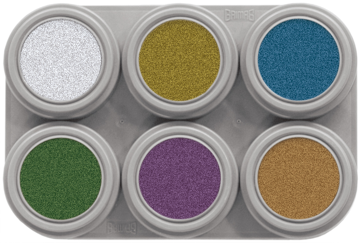 Grimas Water Schmink Palet 6 kleuren Metallic