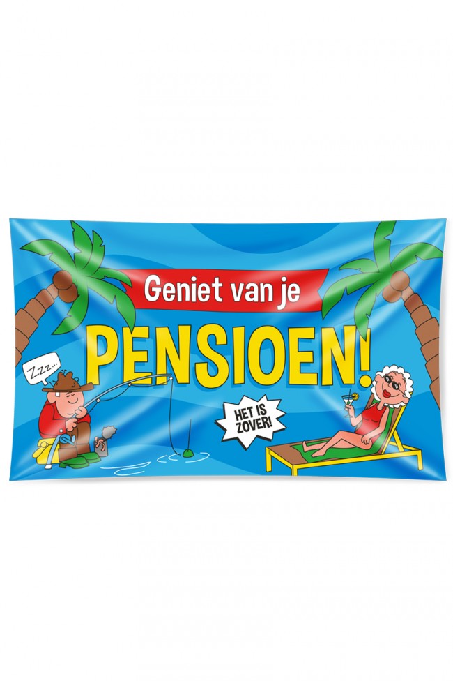 Vlag Pensioen Cartoon 90x150 cm