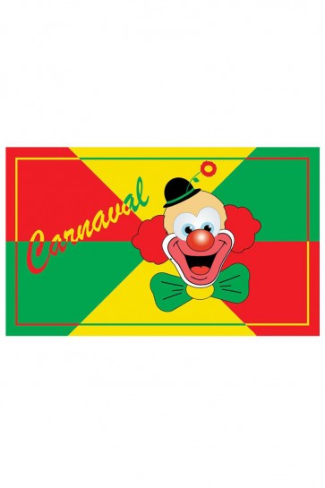 Carnavalsvlag Clown rood-geel-groen