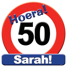 Huldeschild rond Sarah 50 jaar