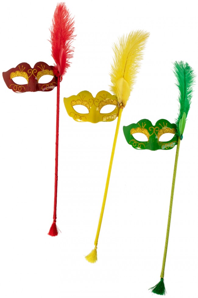 Setje Oogmaskers Carnaval op Stok