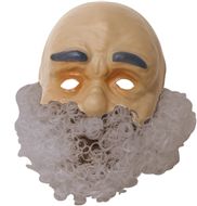 Masker Abraham plastic met grijze baard