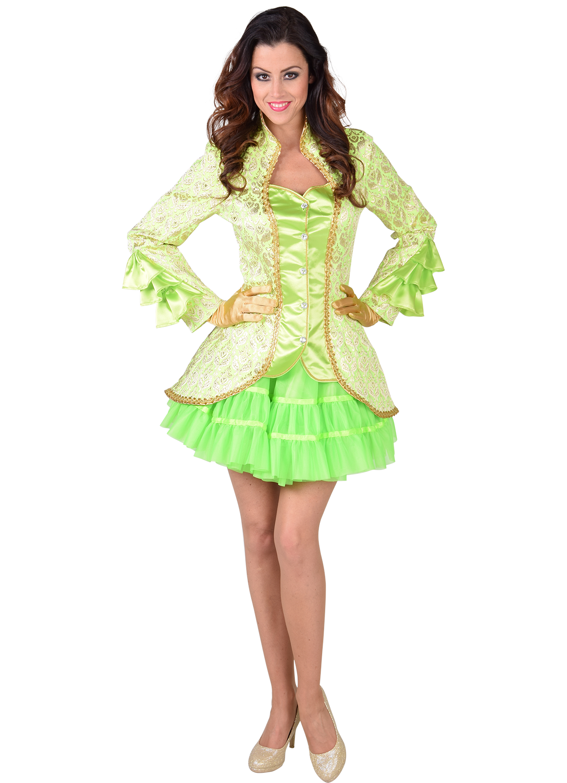 Burlesque Jasje Brokaat Fluor Groen