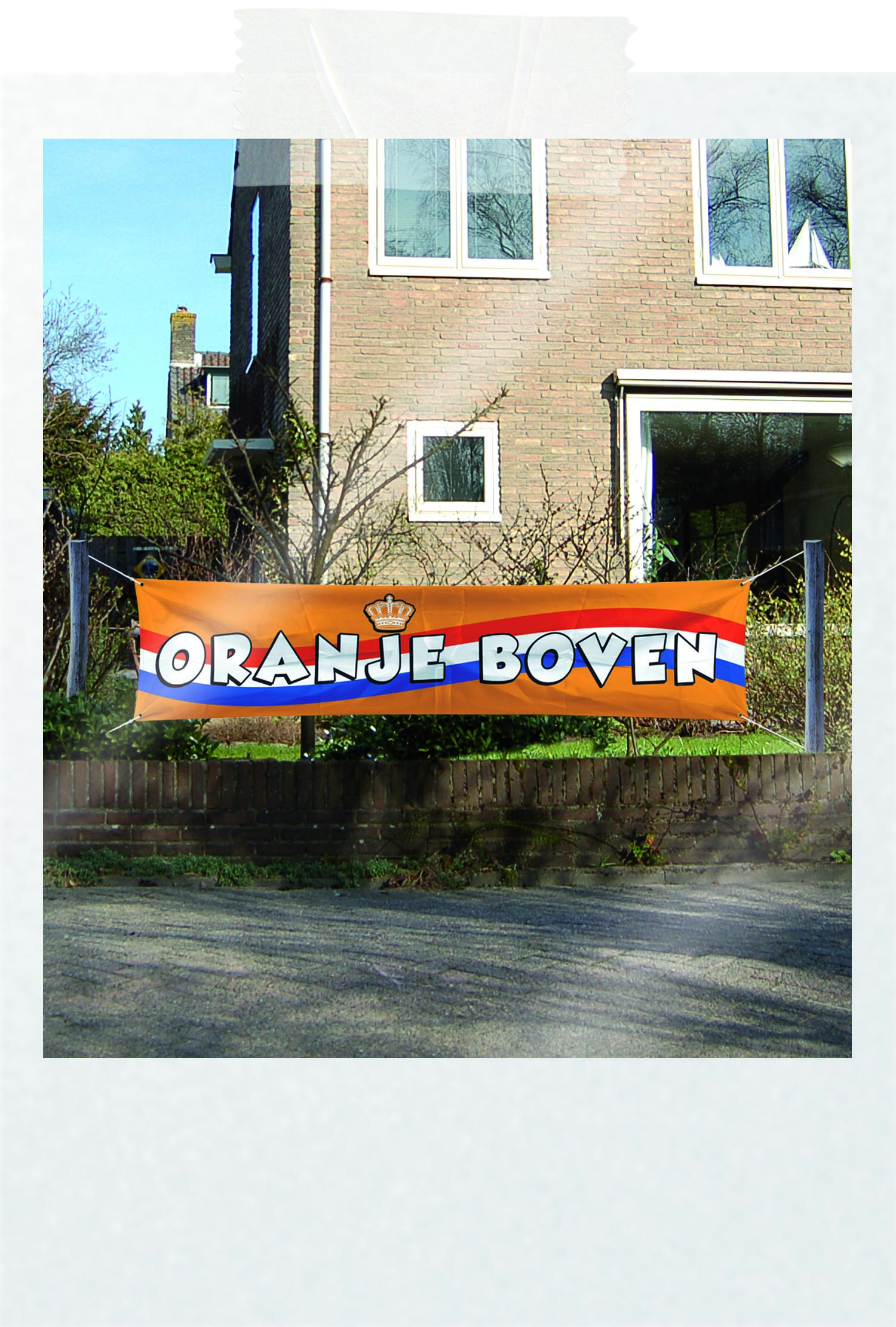 Straatbanner Oranje Boven 180 x 40 cm