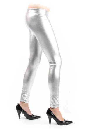 Legging metallic zilver