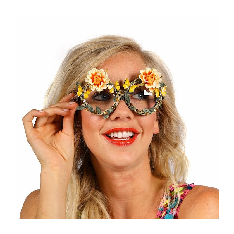 Bril Flower Rond met Bloemen