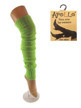 Knee-over beenwarmers fluor groen